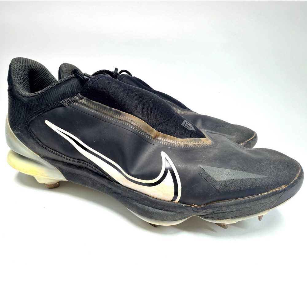 Nike Mike Trout Baseball Cleats Mens 12 Black White Metal Spike Low Top